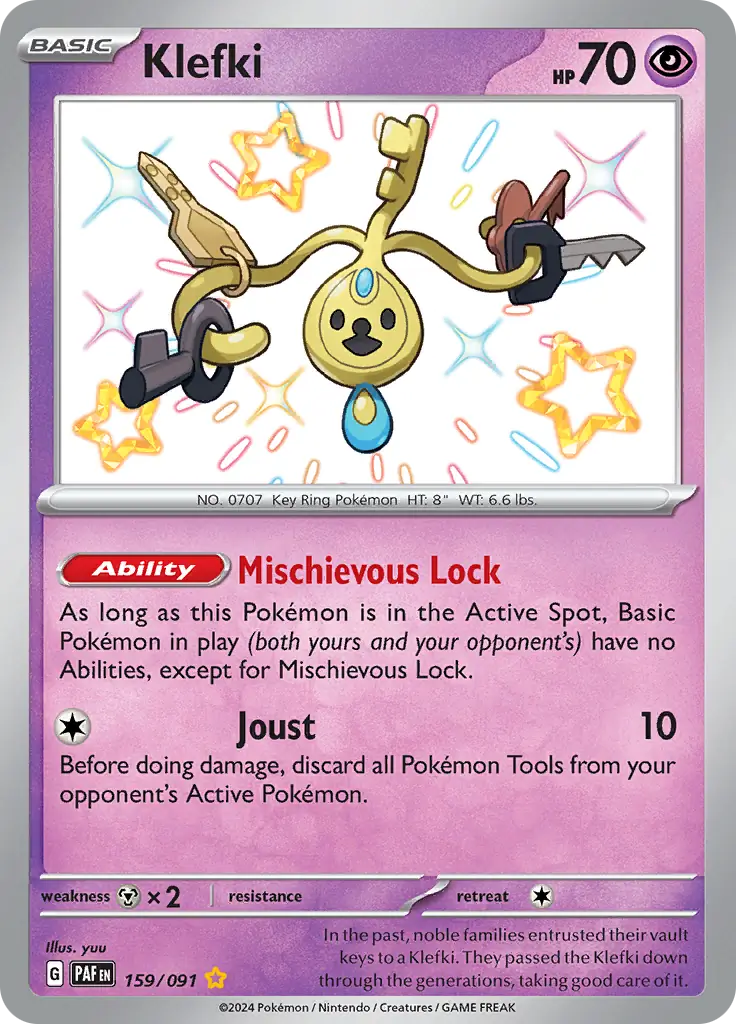 Klefki Pokemon card from Paldean Fates