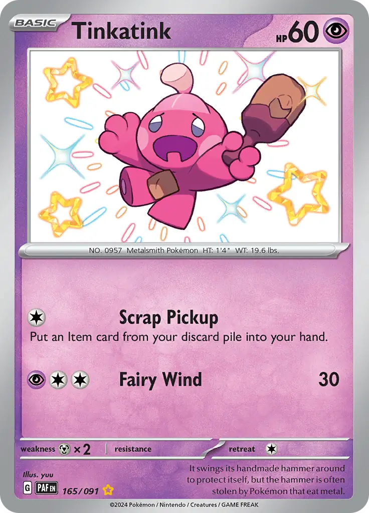 Tinkatink Pokemon card from Paldean Fates