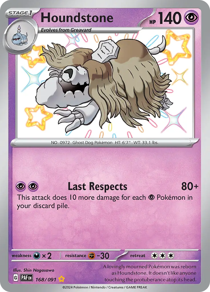 Houndstone Pokemon card from Paldean Fates