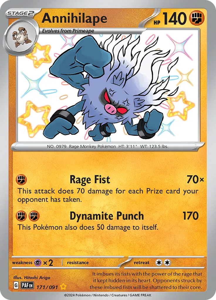 Annihilape Pokemon card from Paldean Fates