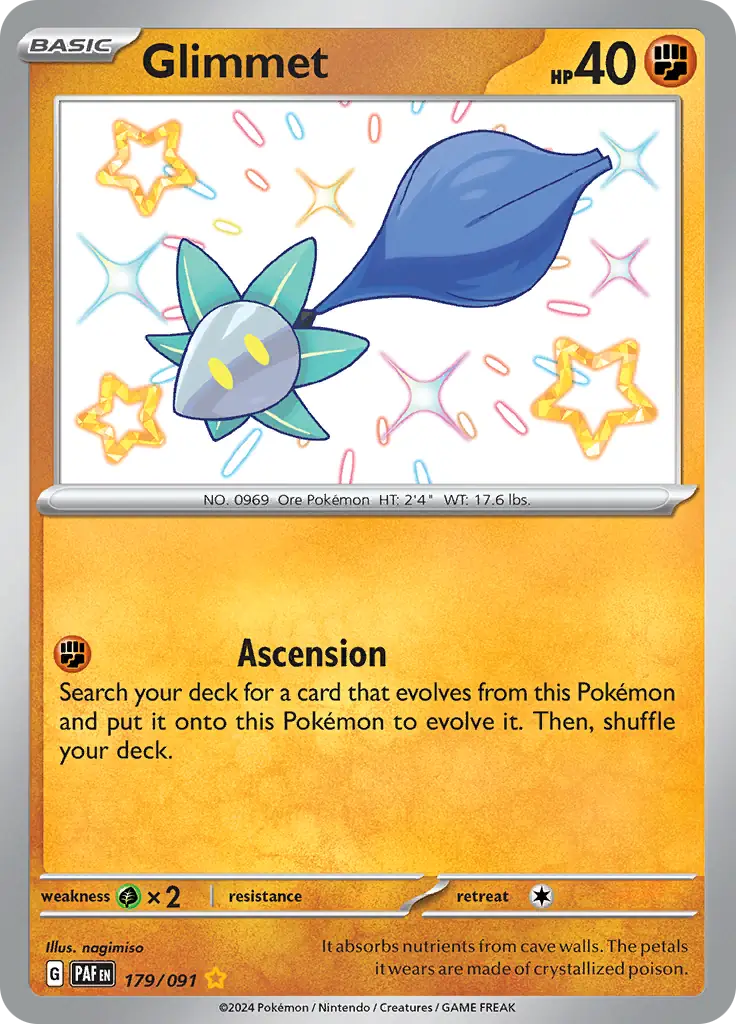 Glimmet Pokemon card from Paldean Fates