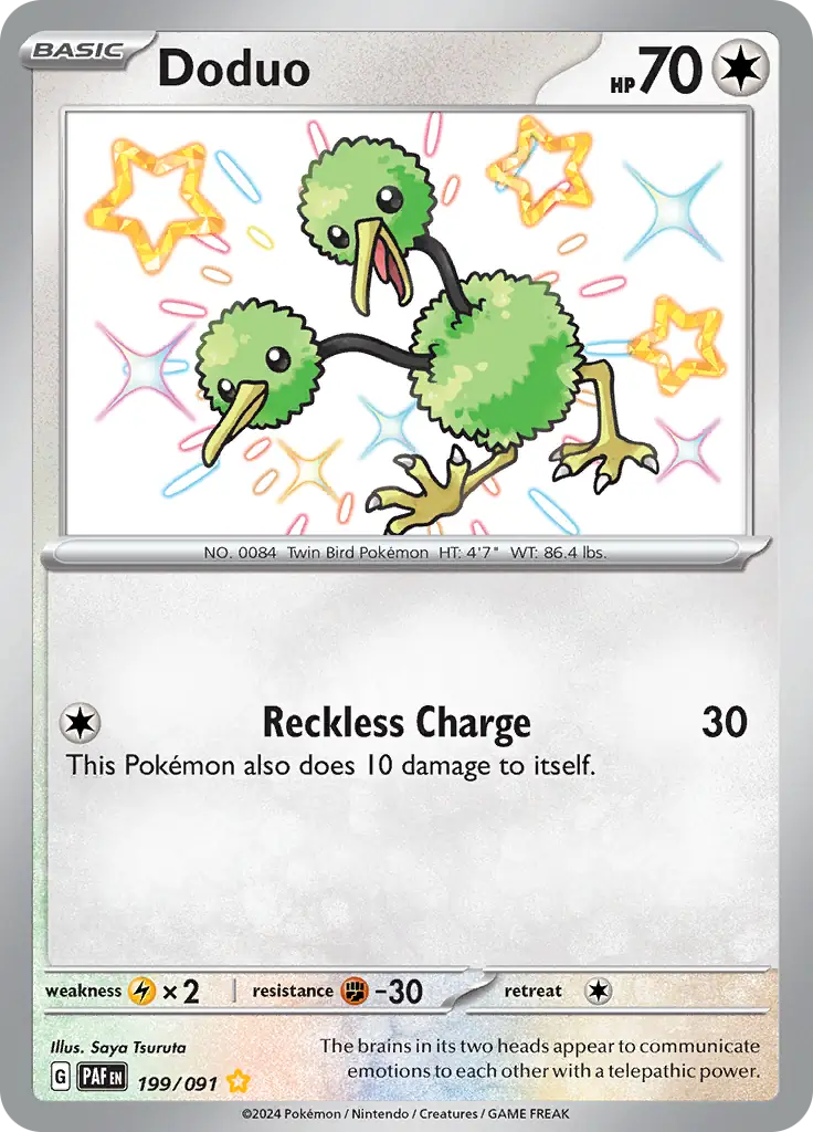 Doduo Pokemon card from Paldean Fates