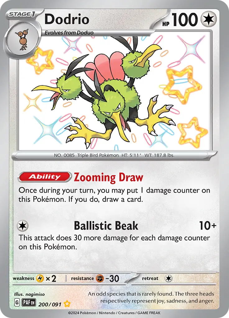 Dodrio Pokemon card from Paldean Fates