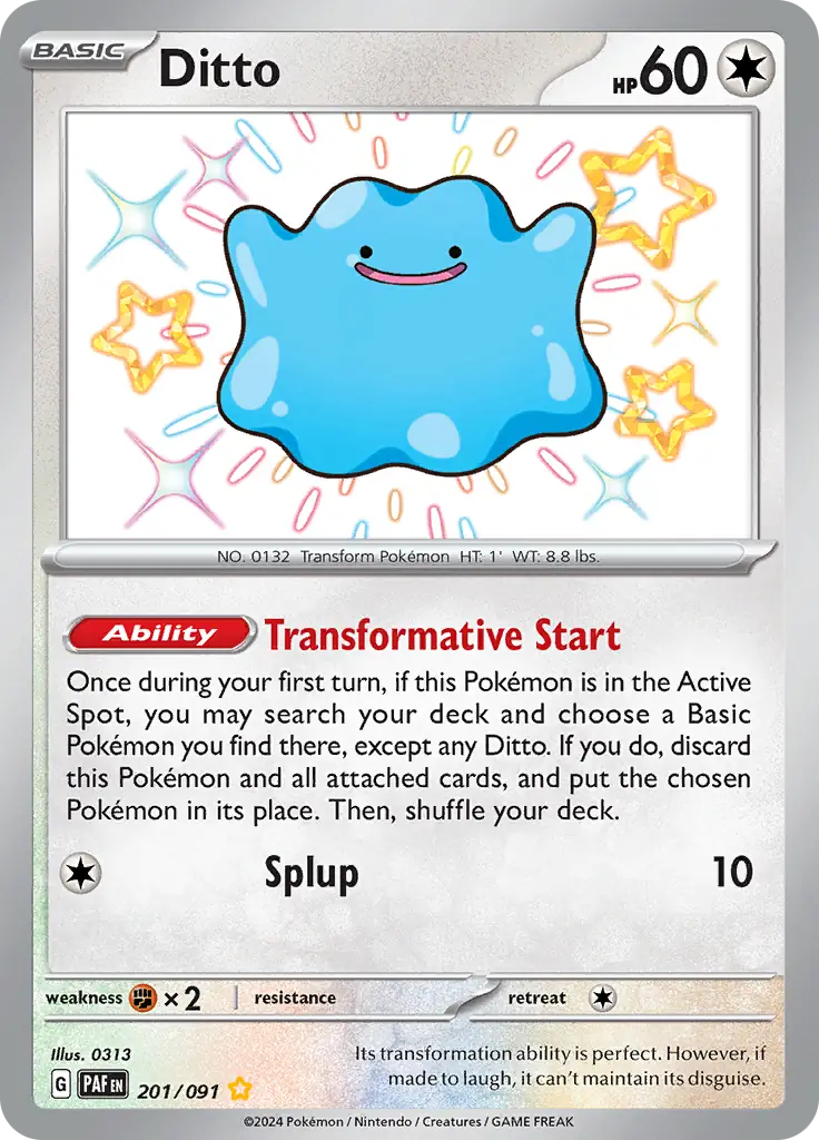 Ditto Pokemon card from Paldean Fates