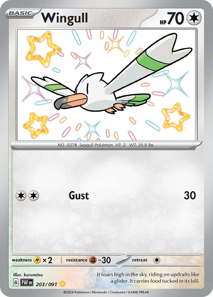 Wingull Pokemon card from Paldean Fates