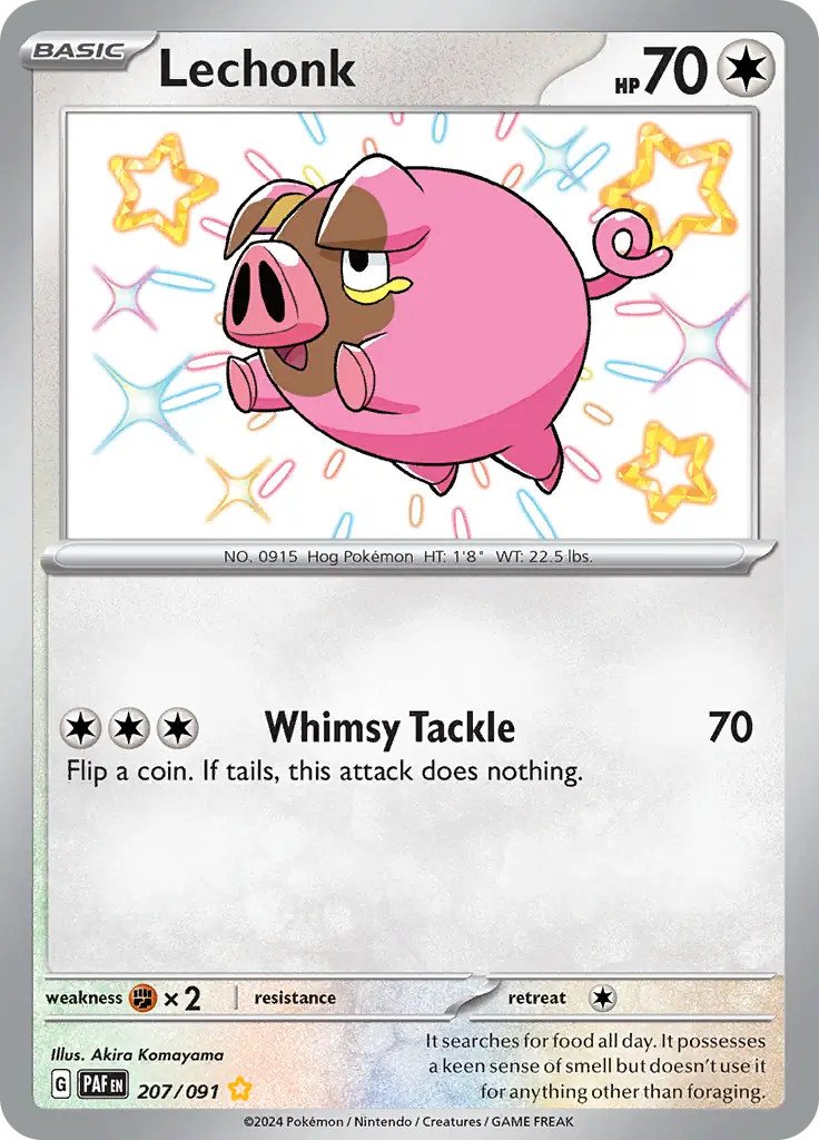 Lechonk Pokemon card from Paldean Fates