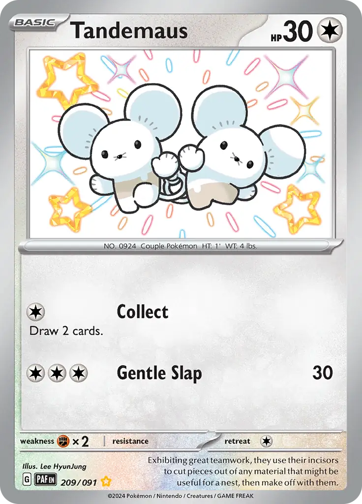 Tandemaus Pokemon card from Paldean Fates