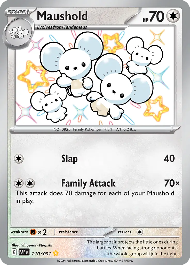Maushold Pokemon card from Paldean Fates