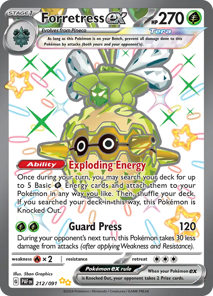 Forretress Pokemon card from Paldean Fates