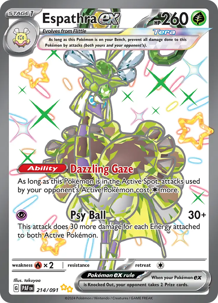 Espathra Pokemon card from Paldean Fates