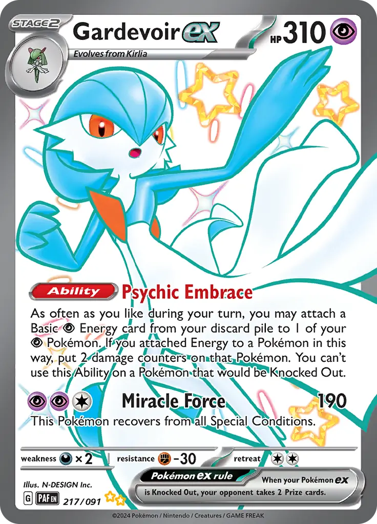 Gardevoir Pokemon card from Paldean Fates