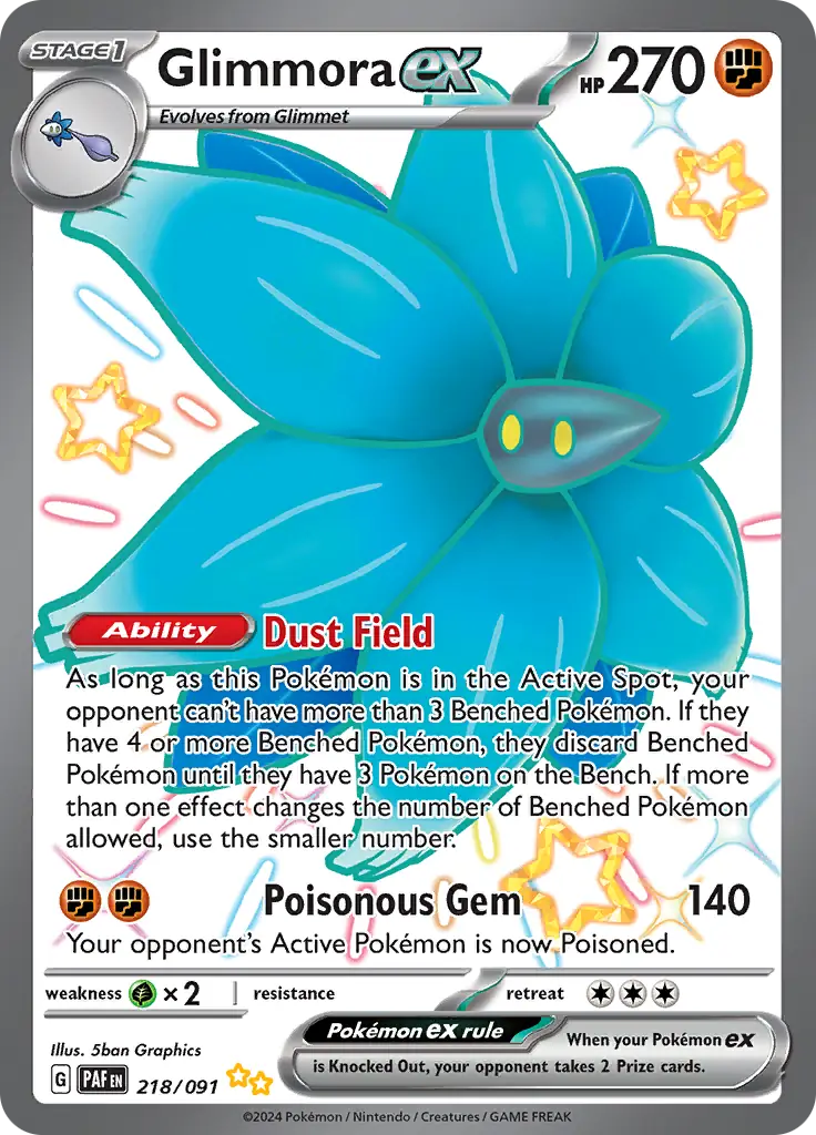 Glimmora Pokemon card from Paldean Fates