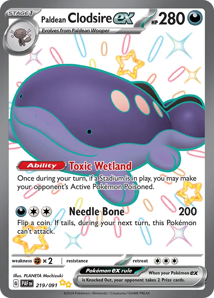Paldean Clodsire Pokemon card from Paldean Fates