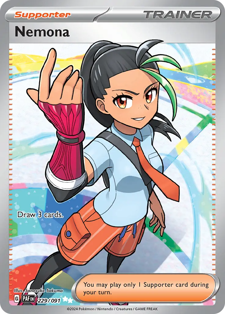 Nemona Pokemon card from Paldean Fates