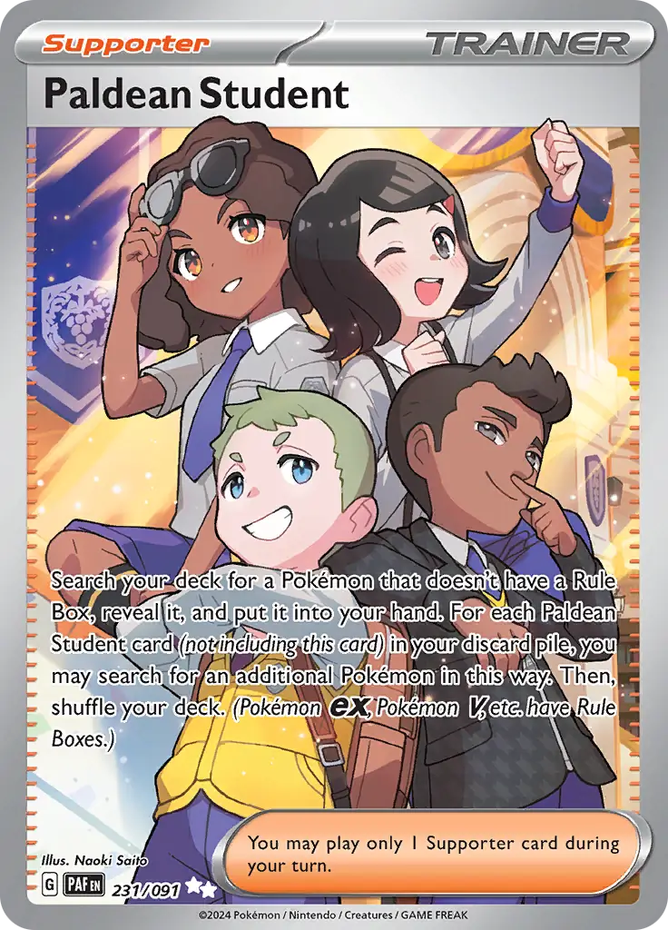 Paldean Student Pokemon card from Paldean Fates