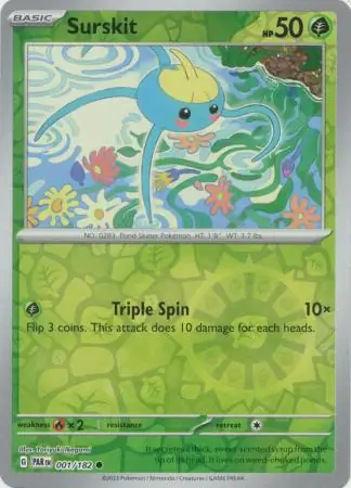 Surskit Reverse Holo Pokemon card from Paradox Rift