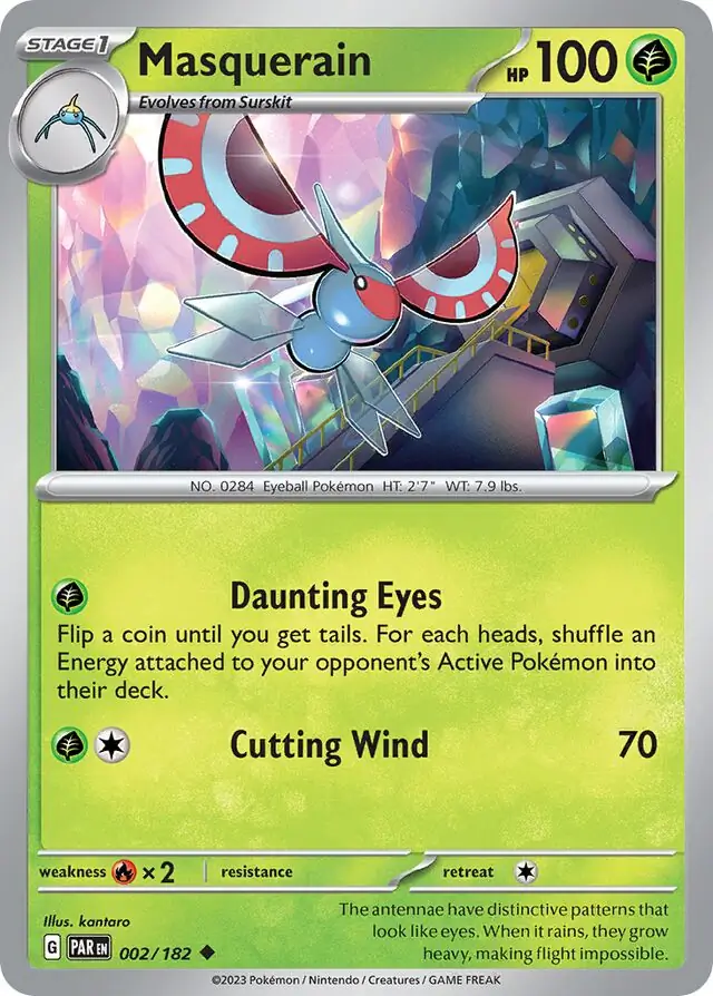 Masquerain Pokemon card from Paradox Rift
