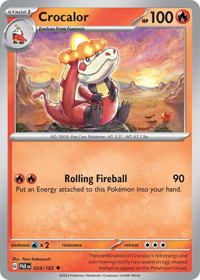 Crocalor Pokemon card from Paradox Rift