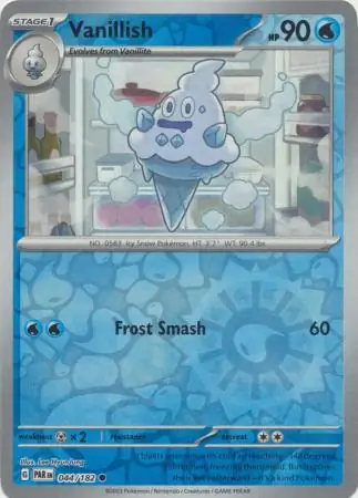 Vanillish Reverse Holo Pokemon card from Paradox Rift