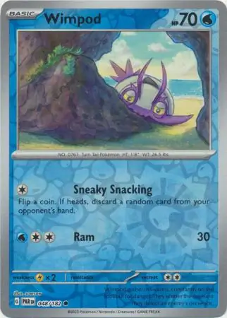 Wimpod Reverse Holo Pokemon card from Paradox Rift