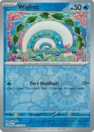 Wiglett Reverse Holo Pokemon card from Paradox Rift