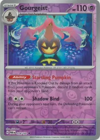 Gourgeist Reverse Holo Pokemon card from Paradox Rift