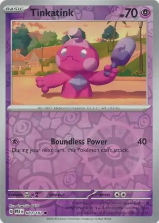 Tinkatink Reverse Holo Pokemon card from Paradox Rift
