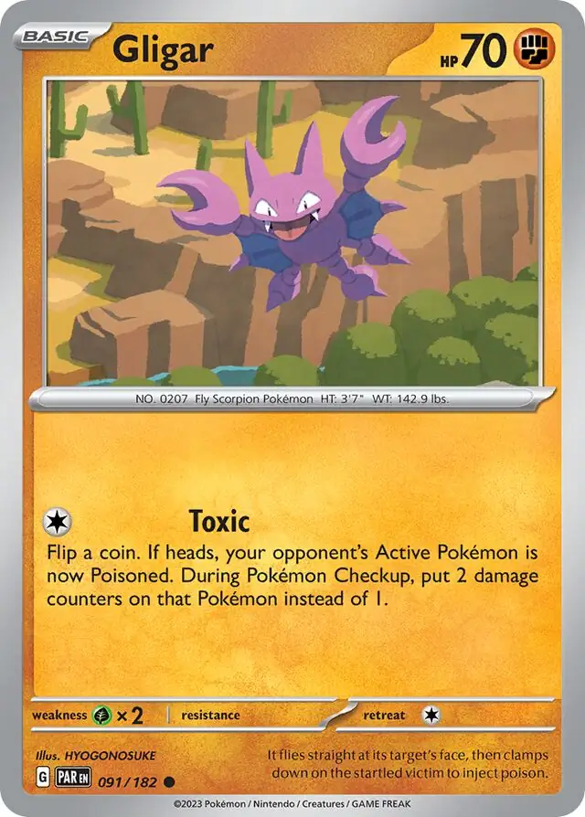 Gligar Pokemon card from Paradox Rift