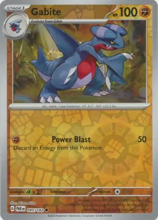 Gabite Reverse Holo Pokemon card from Paradox Rift