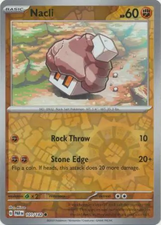 Nacli Reverse Holo Pokemon card from Paradox Rift