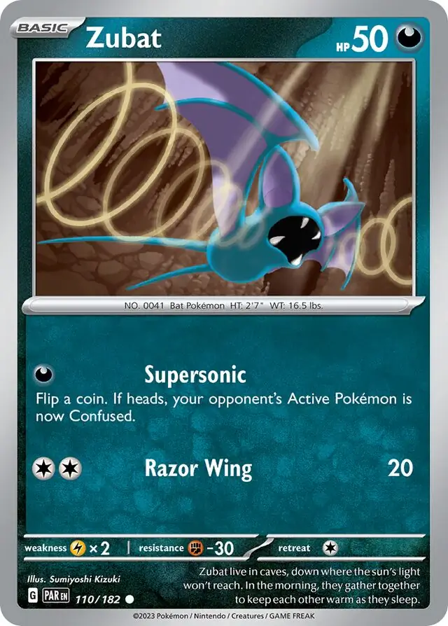 Zubat Pokemon card from Paradox Rift
