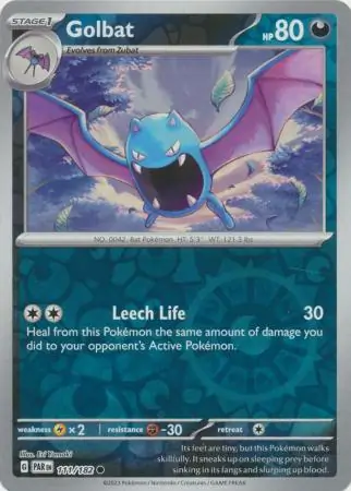Golbat Reverse Holo Pokemon card from Paradox Rift