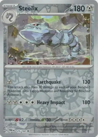 Steelix Reverse Holo Pokemon card from Paradox Rift