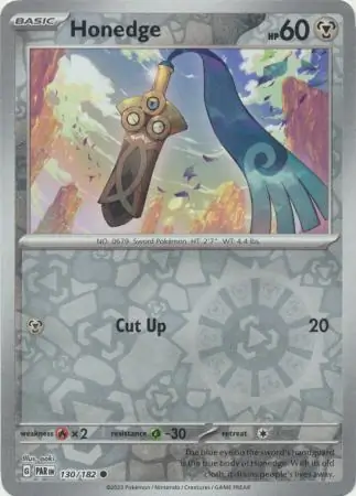 Honedge Reverse Holo Pokemon card from Paradox Rift