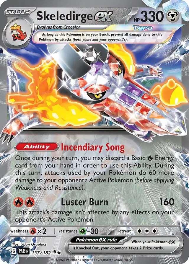 Skeledirge ex Pokemon card from Paradox Rift