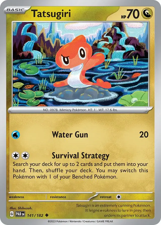 Tatsugiri Pokemon card from Paradox Rift