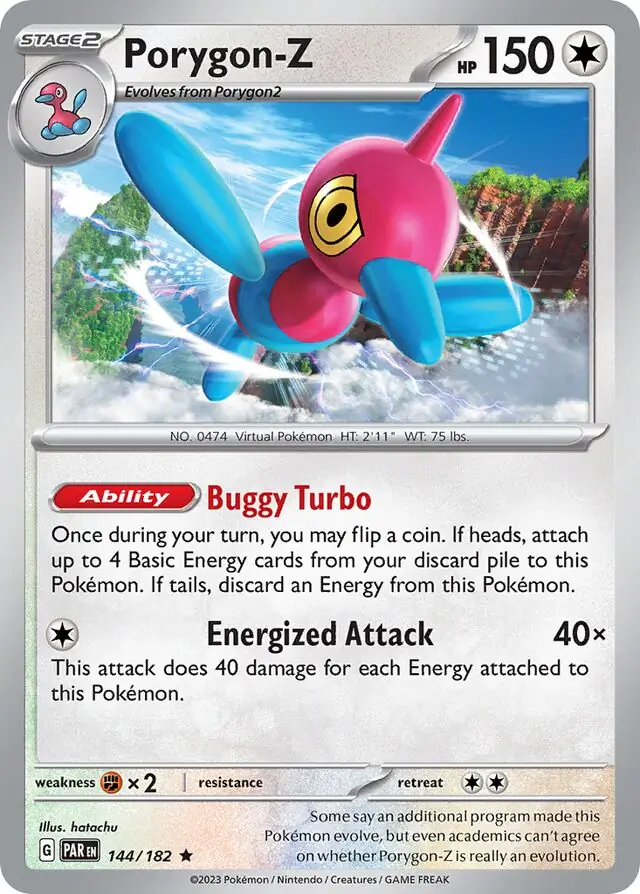 Porygon-Z Pokemon card from Paradox Rift