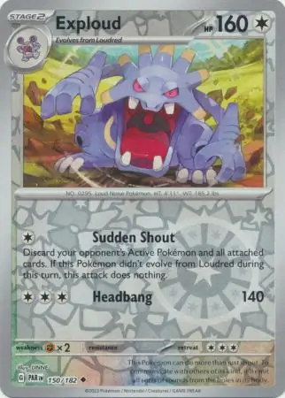Exploud Reverse Holo Pokemon card from Paradox Rift
