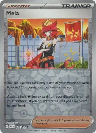 Mela Reverse Holo Pokemon card from Paradox Rift