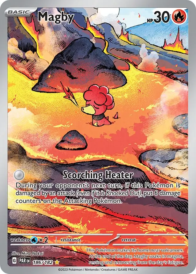Magby Pokemon card from Paradox Rift