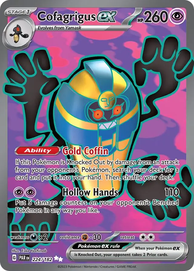 Cofagrigus ex Pokemon card from Paradox Rift
