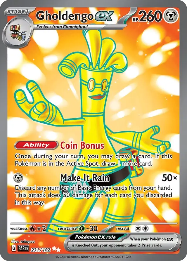 Gholdengo ex Pokemon card from Paradox Rift