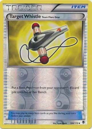 Target Whistle Reverse Holo Pokemon card from Phantom Forces
