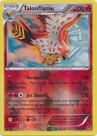 Talonflame Reverse Holo Pokemon card from Phantom Forces