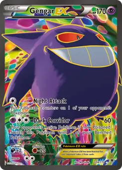 Full Art Gengar EX Pokemon card from Phantom Forces