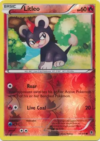 Litleo Reverse Holo Pokemon card from Phantom Forces