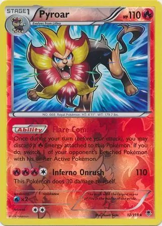 Pyroar Reverse Holo Pokemon card from Phantom Forces