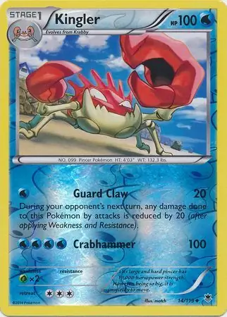 Kingler Reverse Holo Pokemon card from Phantom Forces