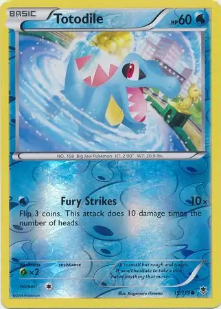 Totodile Reverse Holo Pokemon card from Phantom Forces