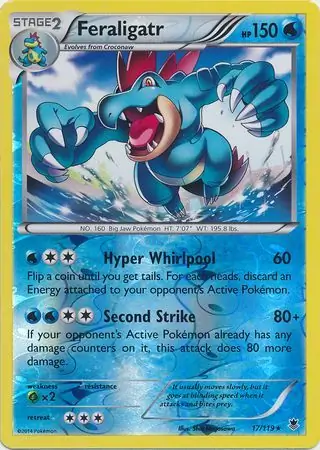 Feraligatr Reverse Holo Pokemon card from Phantom Forces